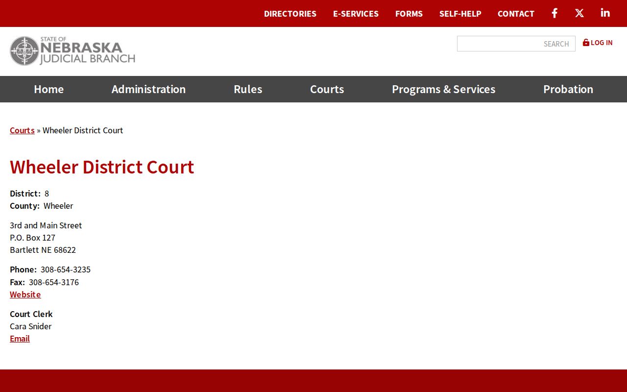 Wheeler County District Court record route for warrant searches