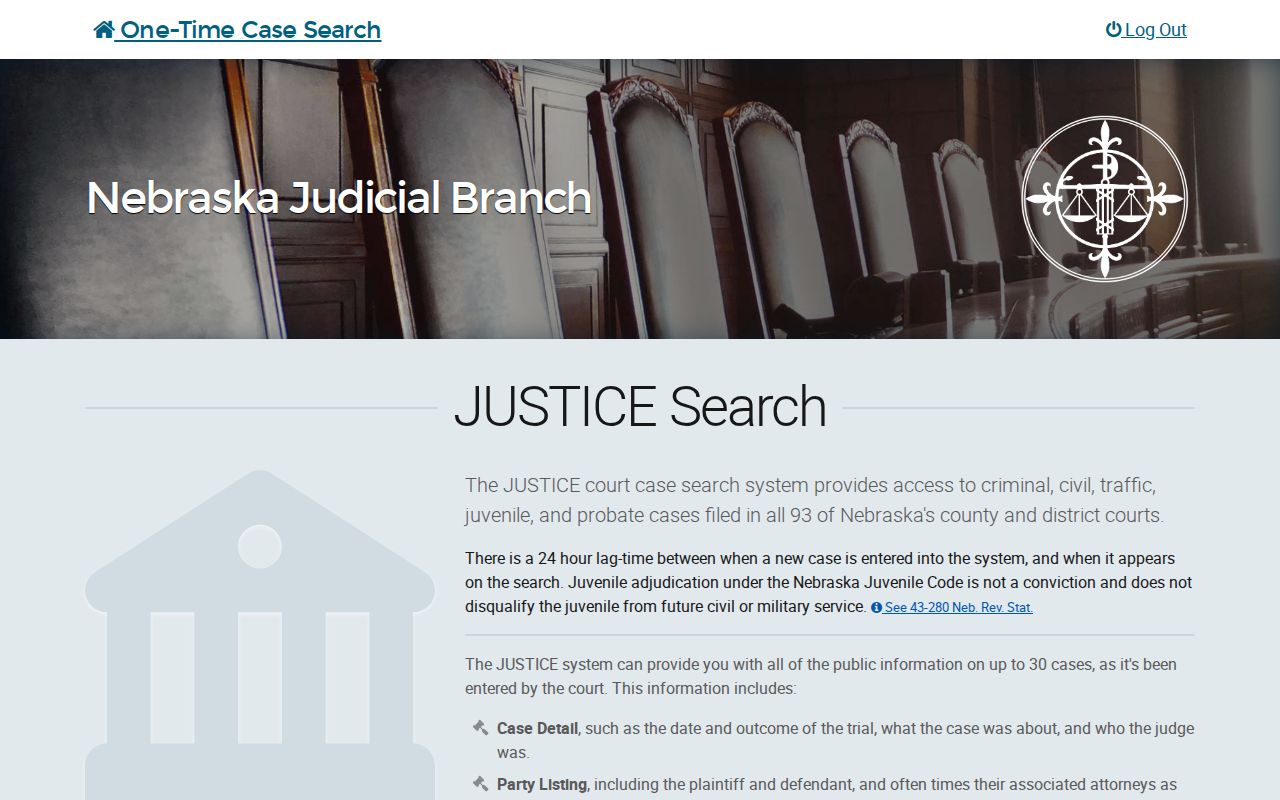 Wheeler County warrant records shown through the Nebraska JUSTICE trial-court search